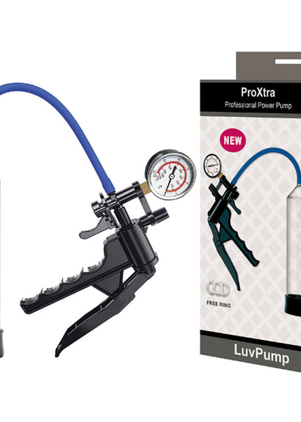 LuvPump ProXtra Professional Gauge Power Pump - Clear Penis Pump with Pressure Gauge