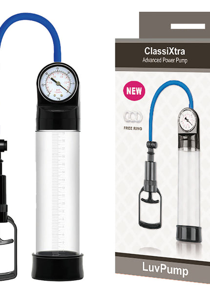 LuvPump ClassiXtra Advanced Power Pump - Clear Penis Pump with Pressure Gauge