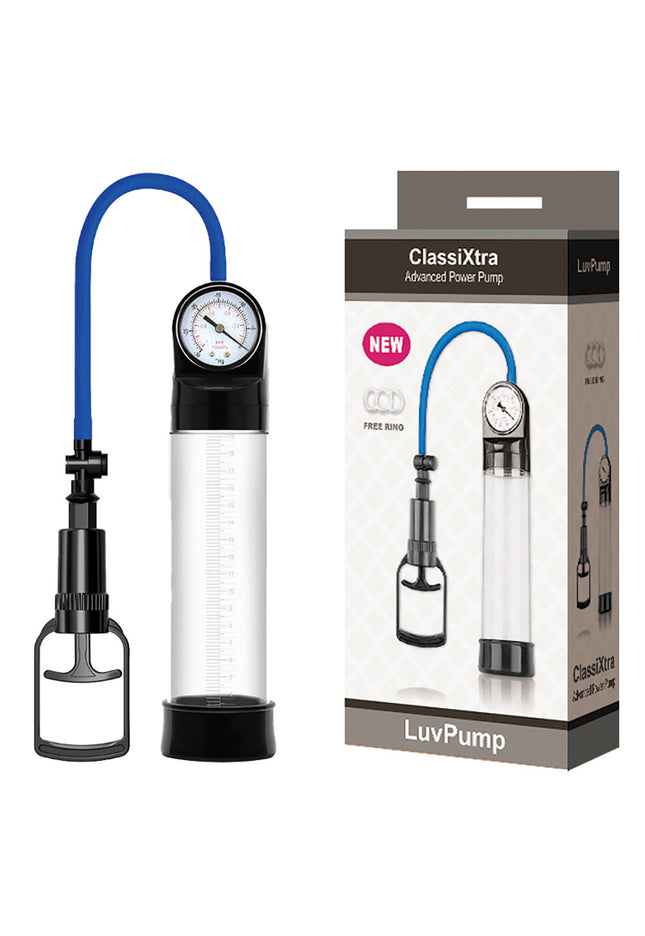 LuvPump ClassiXtra Advanced Power Pump - Clear Penis Pump with Pressure Gauge