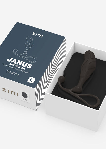 Zini Janus Anti Shock - Large - Black Large Prostate Massager