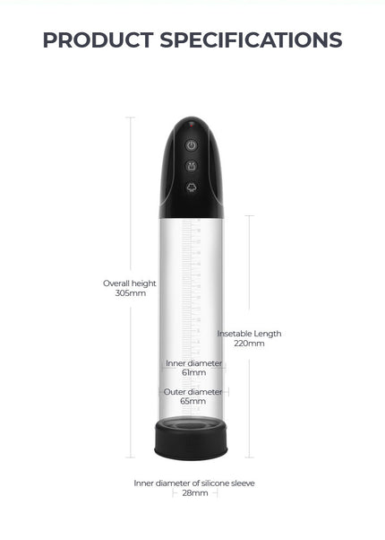 LuvPump Automatic Penis Pump - Clear USB Rechargeable Automatic Penis Pump