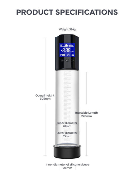 LuvPump Smart Penis Pump - Clear USB Rechargeable Automatic Penis Pump