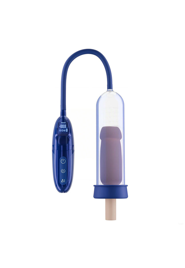 LuvPump Bathfun Pro Smart Aqua Penis Pump - Blue USB Rechargeable Waterproof Automatic Penis Pump