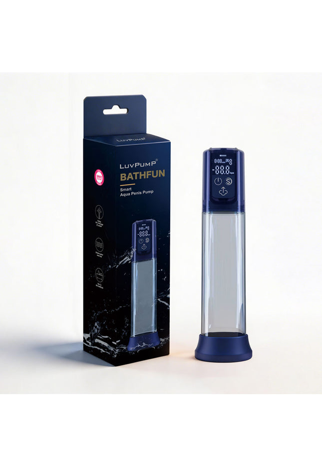 LuvPump Bathfun Smart Aqua Penis Pump - Blue USB-C Rechargeable Waterproof Automatic Penis Pump