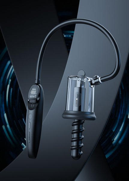 LuvPump RosCup Pro Smart Rosebud Pump - Black USB Rechargeable Anal Pump with Vibrating Probe