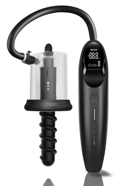 LuvPump RosCup Pro Smart Rosebud Pump - Black USB Rechargeable Anal Pump with Vibrating Probe