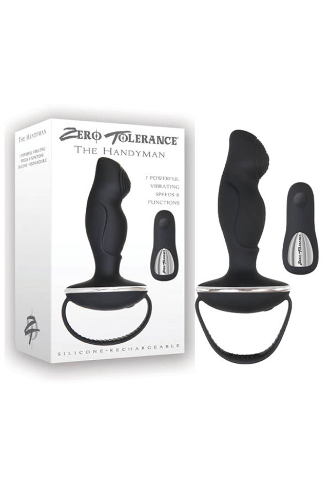 Zero Tolerance The Handyman - Black USB Rechargeable Vibrating Anal Plug with Remote