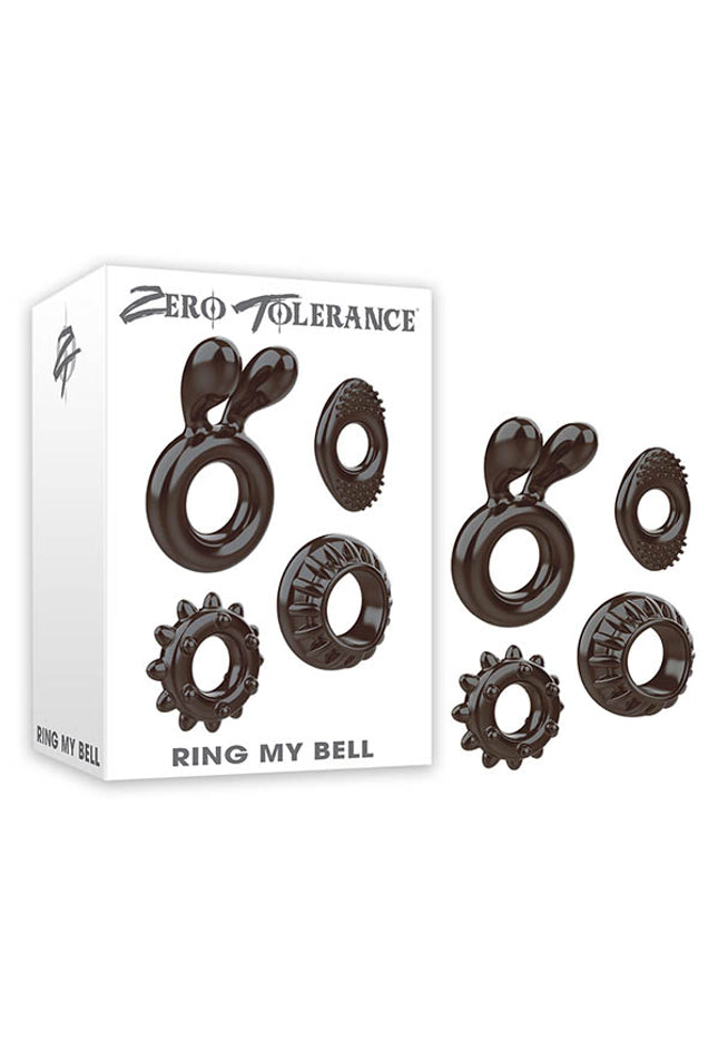 Zero Tolerance Ring My Bell - Black Cock Rings - Set of 4