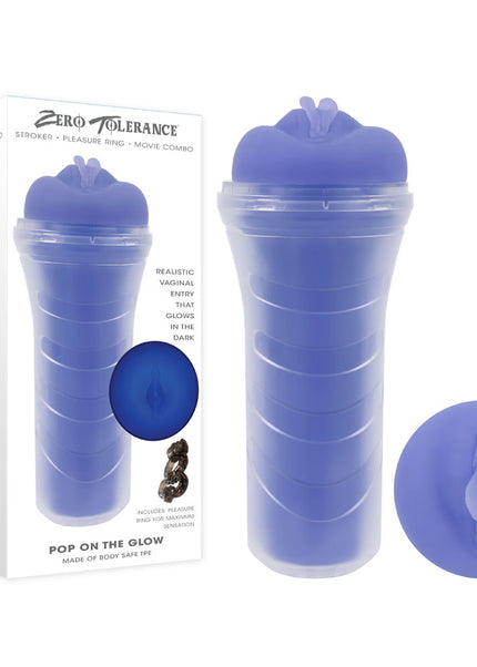 Zero Tolerance POP ON THE GLOW - Glow in Dark Purple Vagina Stroker