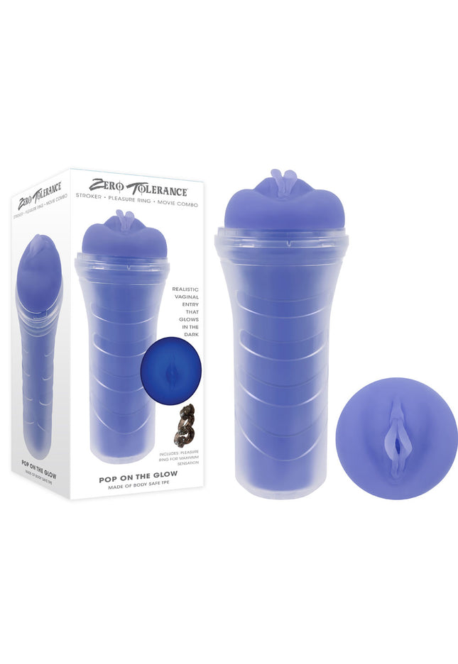Zero Tolerance POP ON THE GLOW - Glow in Dark Purple Vagina Stroker