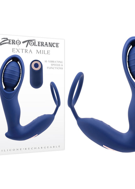 Zero Tolerance EXTRA MILE - Blue USB Rechargeable Vibrating Prostate Massager