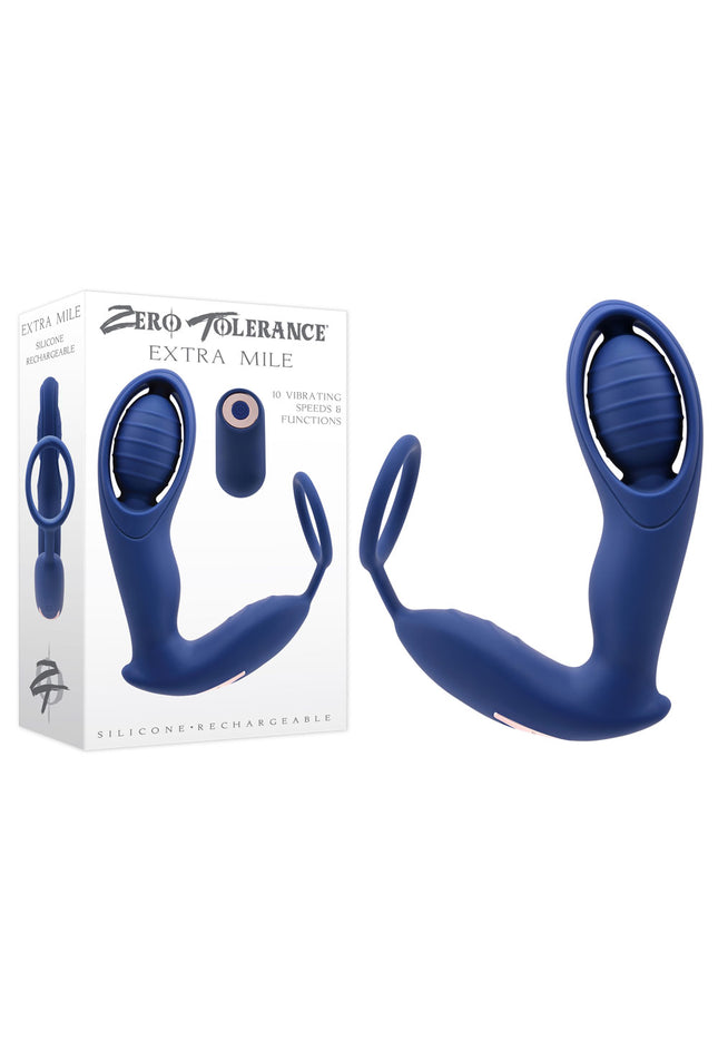 Zero Tolerance EXTRA MILE - Blue USB Rechargeable Vibrating Prostate Massager