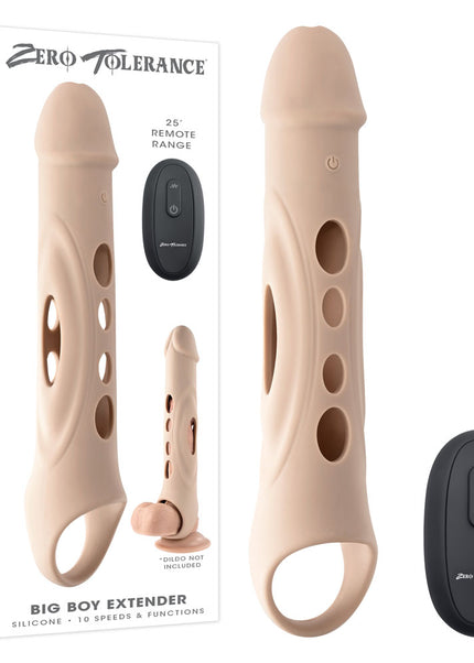 Zero Tolerance BIG BOY EXTENDER - Light - Flesh USB Rechargeable Vibrating Penis Extension Sleeve