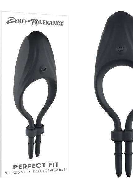 Zero Tolerance PERFECT FIT - Black USB Rechargeable Vibrating Lasso Cock Ring