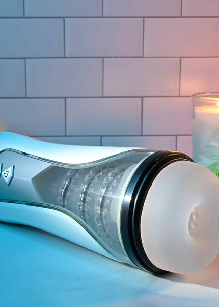 Zero Tolerance STROKING BUDDY - White USB Rechargeable Vibrating & Thrusting Stroker