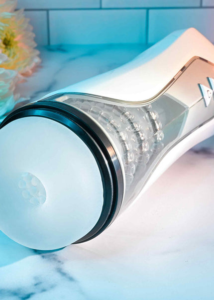 Zero Tolerance STROKING BUDDY - White USB Rechargeable Vibrating & Thrusting Stroker