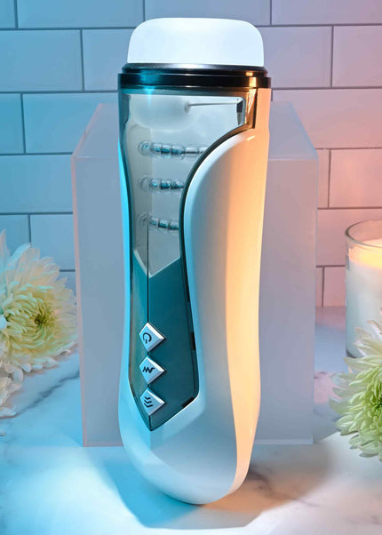 Zero Tolerance STROKING BUDDY - White USB Rechargeable Vibrating & Thrusting Stroker