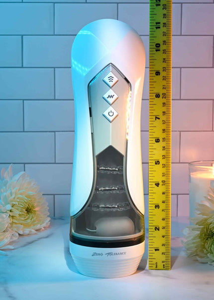 Zero Tolerance STROKING BUDDY - White USB Rechargeable Vibrating & Thrusting Stroker