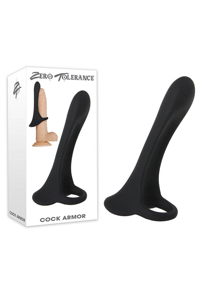 Zero Tolerance Cock Armor - Black USB Rechargeable Vibrating Penis Sleeve