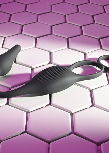 Zero Tolerance PLUG & TUG - Black USB Rechargeable Vibrating Cock Ring with Anal Plug