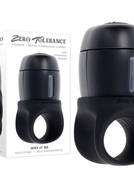 Zero Tolerance WET IT BE - Black USB Rechargeable Vibrating and Self Lubricating Stroker