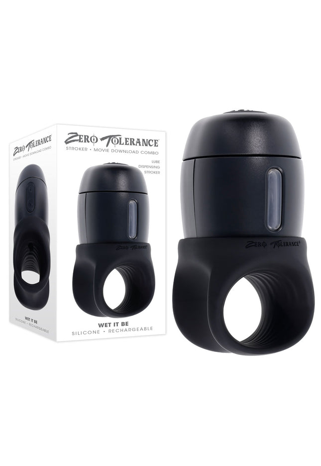 Zero Tolerance WET IT BE - Black USB Rechargeable Vibrating and Self Lubricating Stroker