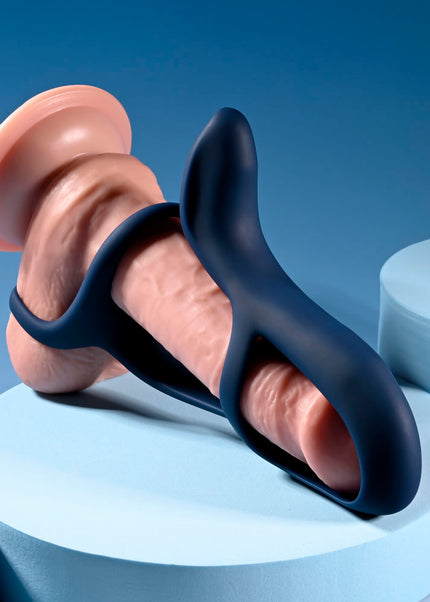 Zero Tolerance BIG TIME - Navy Blue USB Rechargeable Vibrating Penis Sleeve with Wireless Remote