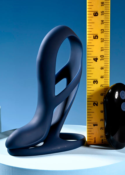 Zero Tolerance BIG TIME - Navy Blue USB Rechargeable Vibrating Penis Sleeve with Wireless Remote