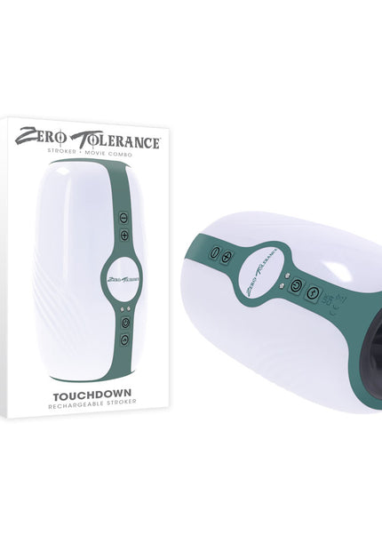 Zero Tolerance TOUCHDOWN - White 15 cm USB Rechargeable Vibrating & Tightening Stroker