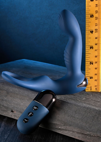 Zero Tolerance BY ALL MEANS - Blue 13.4 cm USB Rechargeable Prostate Massager with Cock Ring