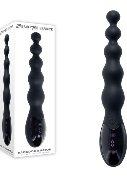 Zero Tolerance BACKDOOR BATON - Black 24 cm USB Rechargeable Vibrating Anal Beads