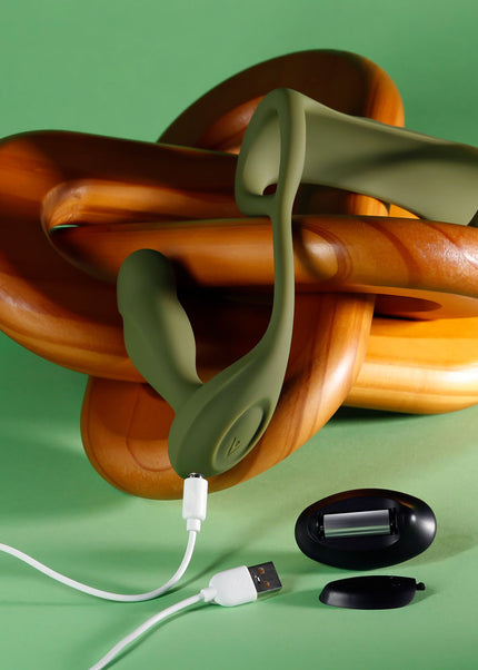 Zero Tolerance PROSTATE POWER PACK - Green USB Rechargeable Vibrating Prostate Massager with Cock Ring Harness
