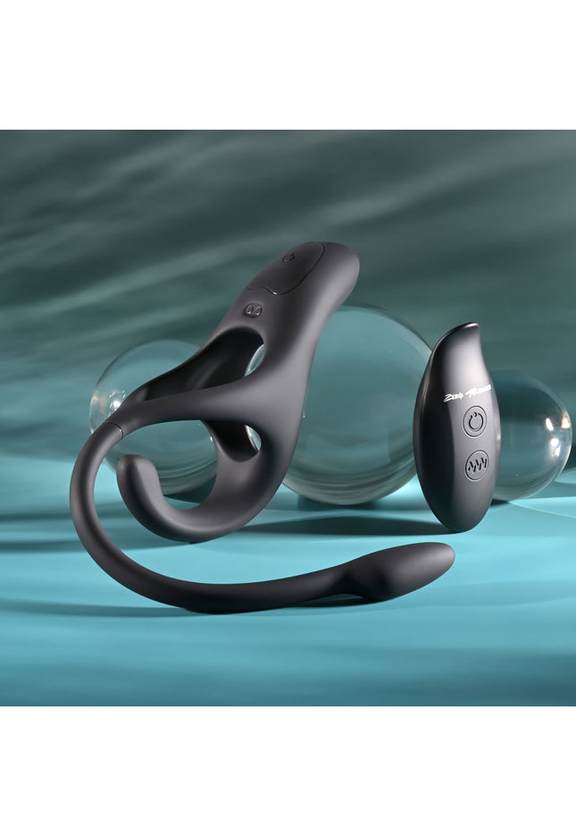 Zero Tolerance ALL THE BASES - Black USB Rechargeable Vibrating Cock Ring with Wireless Remote