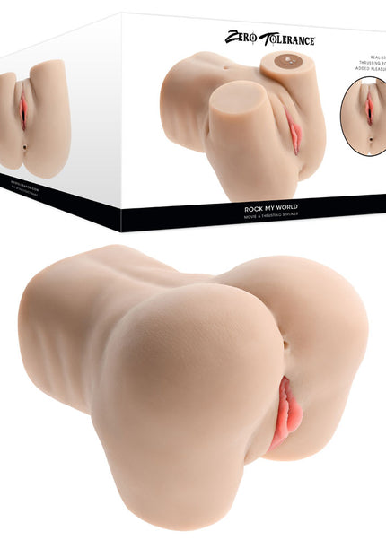 Zero Tolerance ROCK MY WORLD - Flesh USB Rechargeable Doggy Style Thrusting Mini Torso Masturbator