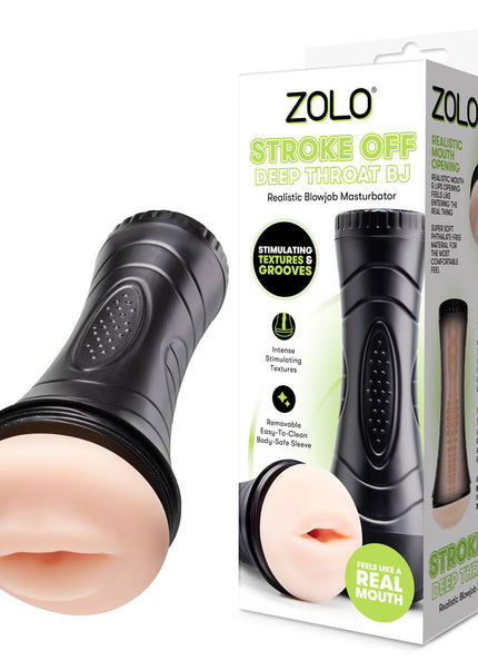 Zolo STROKE OFF Deep Throat BJ - Flesh Mouth Stroker