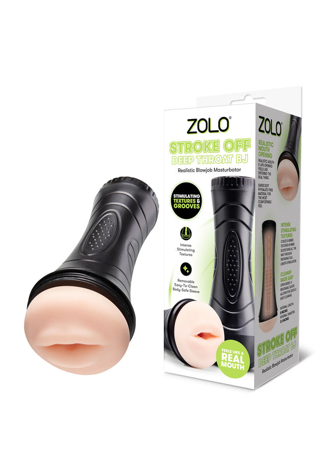 Zolo STROKE OFF Deep Throat BJ - Flesh Mouth Stroker