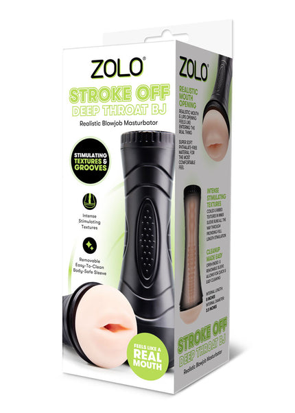 Zolo STROKE OFF Deep Throat BJ - Flesh Mouth Stroker