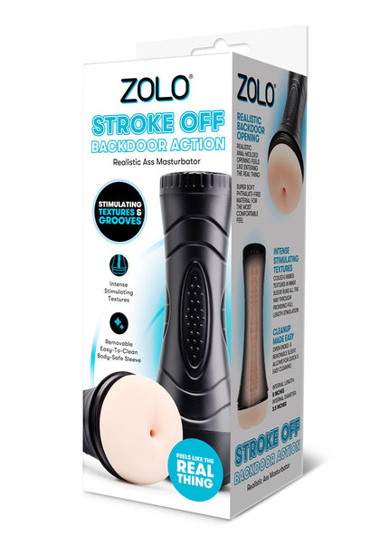 Zolo STROKE OFF Backdoor Action - Flesh Anal Stroker
