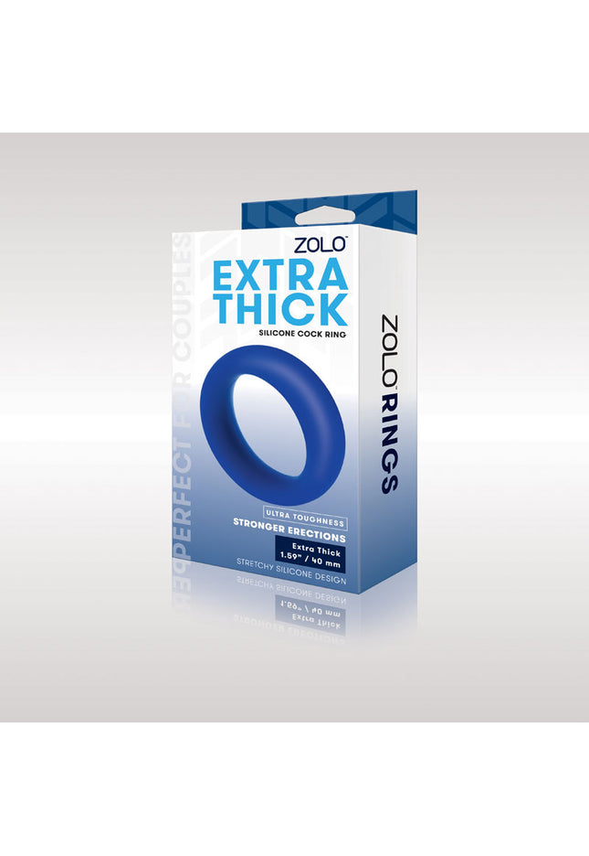 Zolo Extra Thick Silicone Cock Ring - Blue 40 mm Cock Ring