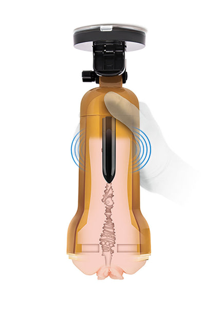 Zolo Vibrating Personal Trainer - USB Rechargeable Vibrating Vagina Stroker with Suction Mount