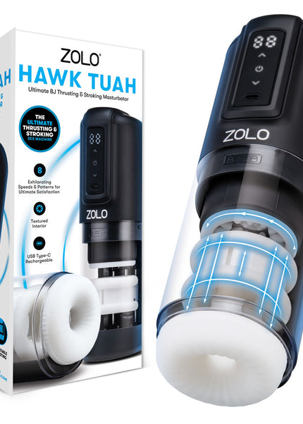 Zolo HAWK TUAH Ultimate BJ Stroker - USB Rechargeable Thrusting & Rotating Auto Stroker