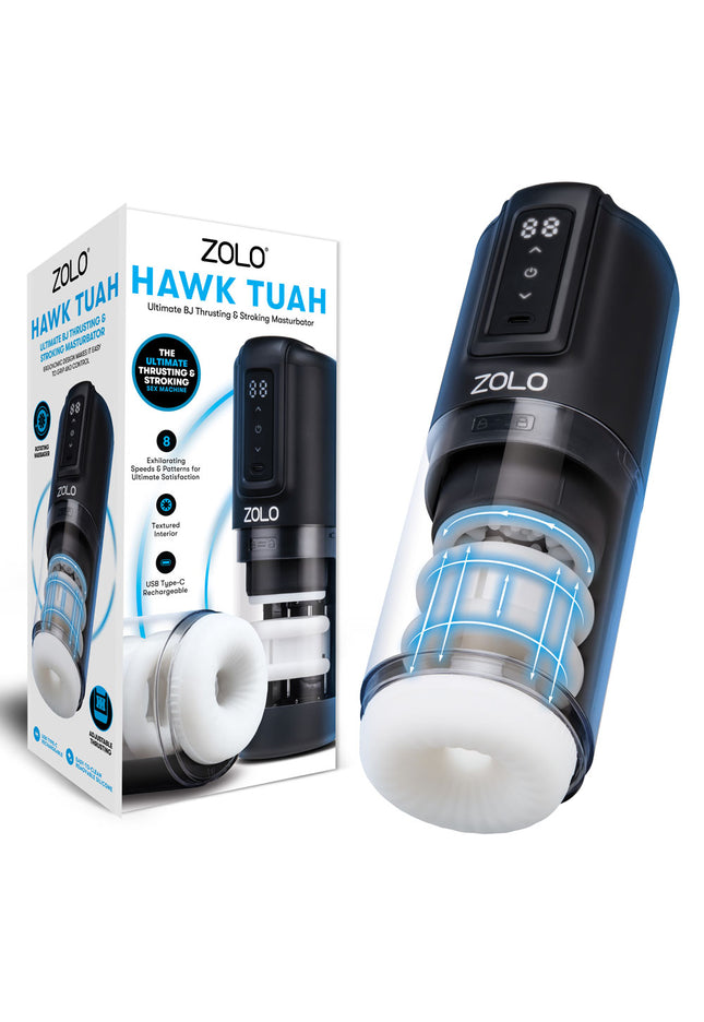 Zolo HAWK TUAH Ultimate BJ Stroker - USB Rechargeable Thrusting & Rotating Auto Stroker