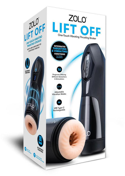 Zolo Lift Off - Flesh USB Rechargeable Vibrating and Thrusting Auto Stroker