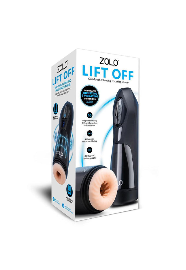 Zolo Lift Off - Flesh USB Rechargeable Vibrating and Thrusting Auto Stroker