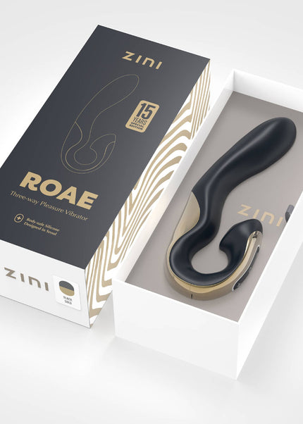 Zini Roae Special Edition - Black/Gold - Black/Gold 19.5 cm USB Rechargeable Vibrator