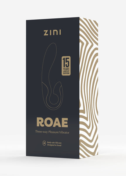 Zini Roae Special Edition - Black/Gold - Black/Gold 19.5 cm USB Rechargeable Vibrator